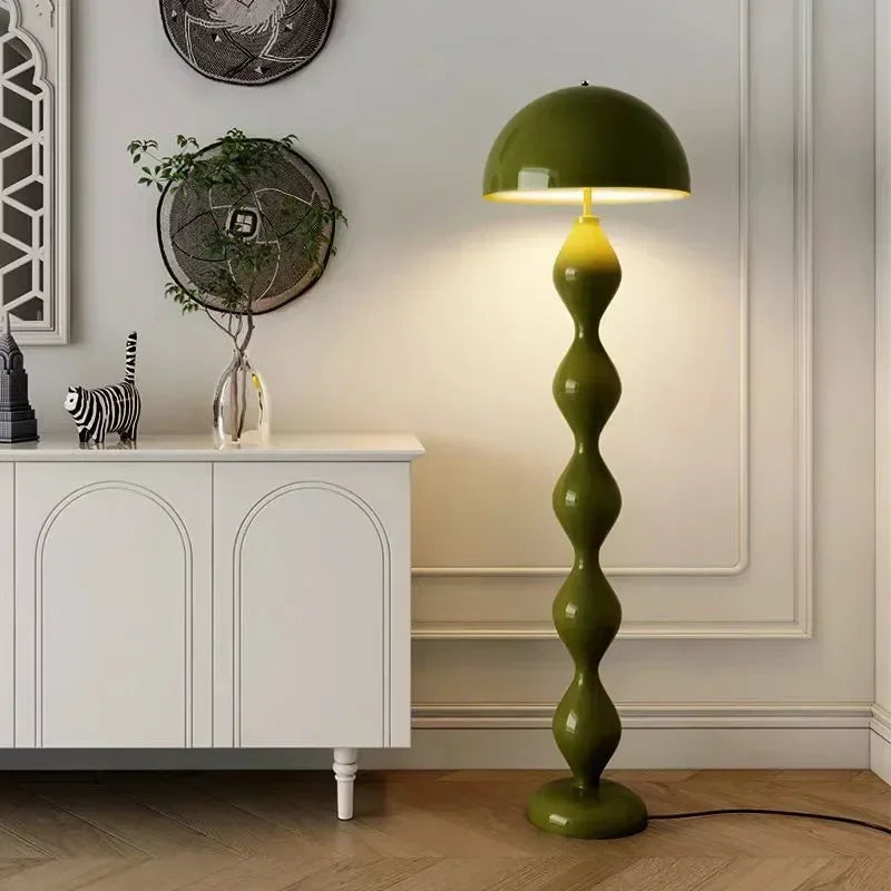 Lampadaire design rétro colonne ondulée Maison de la Lumière