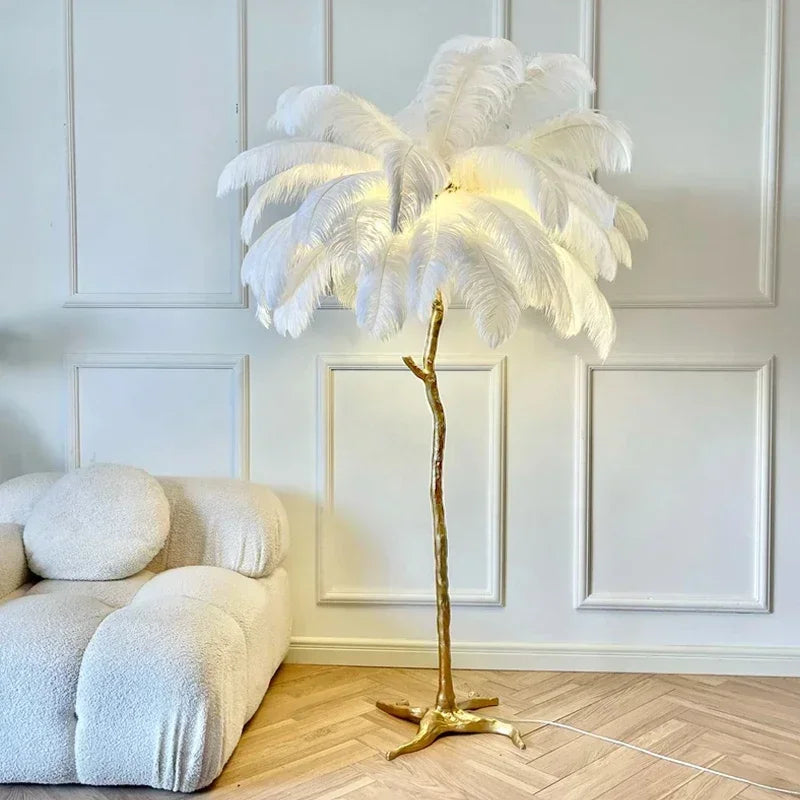 Lampadaire plume de salon luxe et design Maison de la Lumière