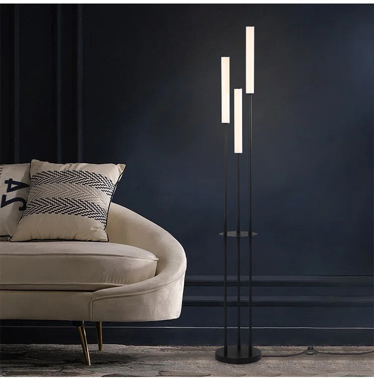 Lampadaire salon minimaliste tube LED Maison de la Lumière
