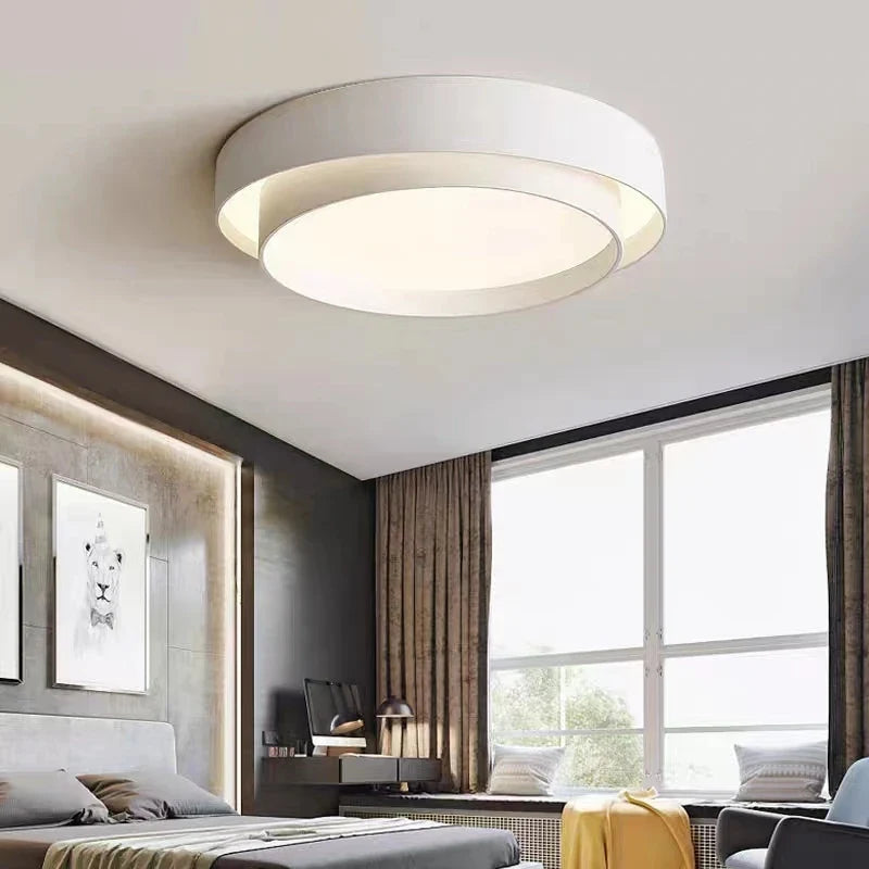 Plafonnier chambre double cercle minimaliste Maison de la Lumière