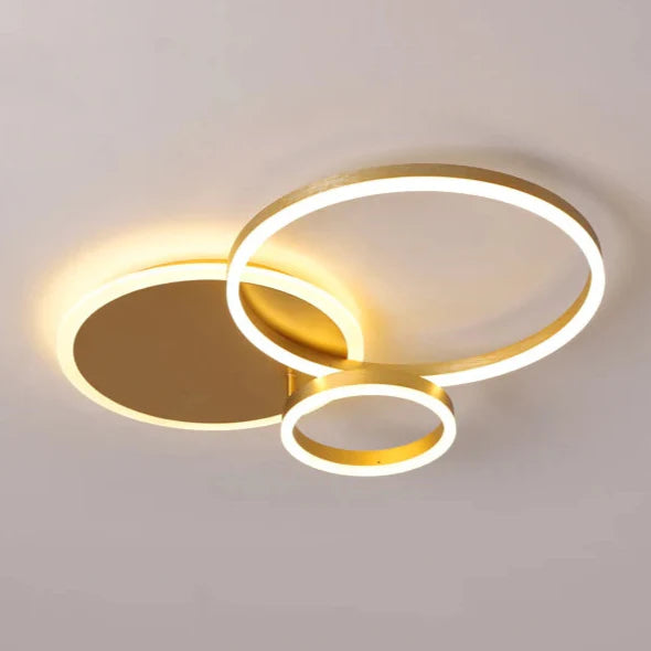 Plafonnier scandinave doré LED 3 cercles Maison de la Lumière