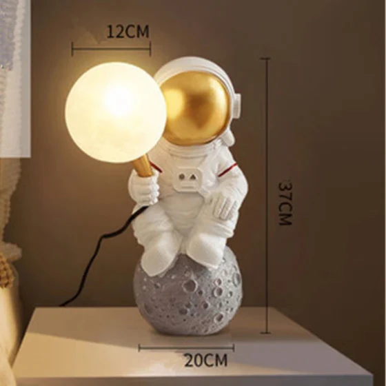Lampe de chevet LED astronaute et lune pour chambre d'enfant