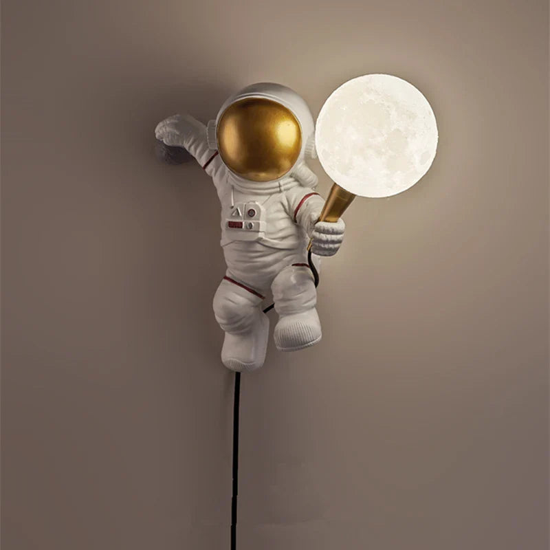 Applique murale LED astronaute et lune pour chambre d'enfant