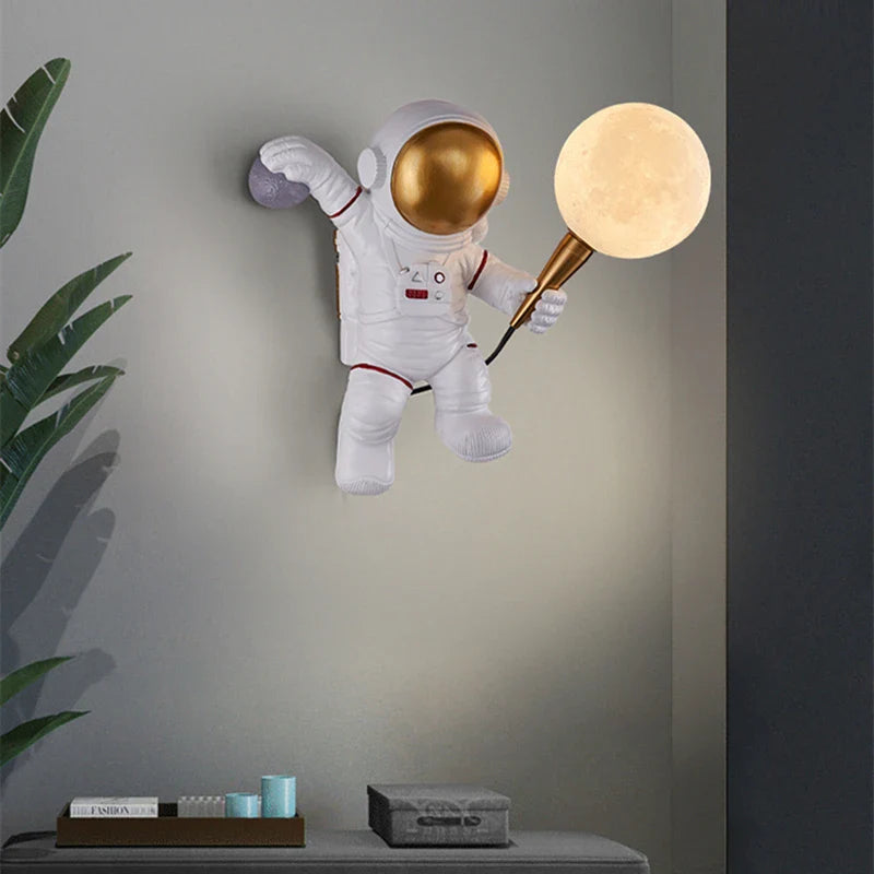 Applique murale LED astronaute et lune pour chambre d'enfant