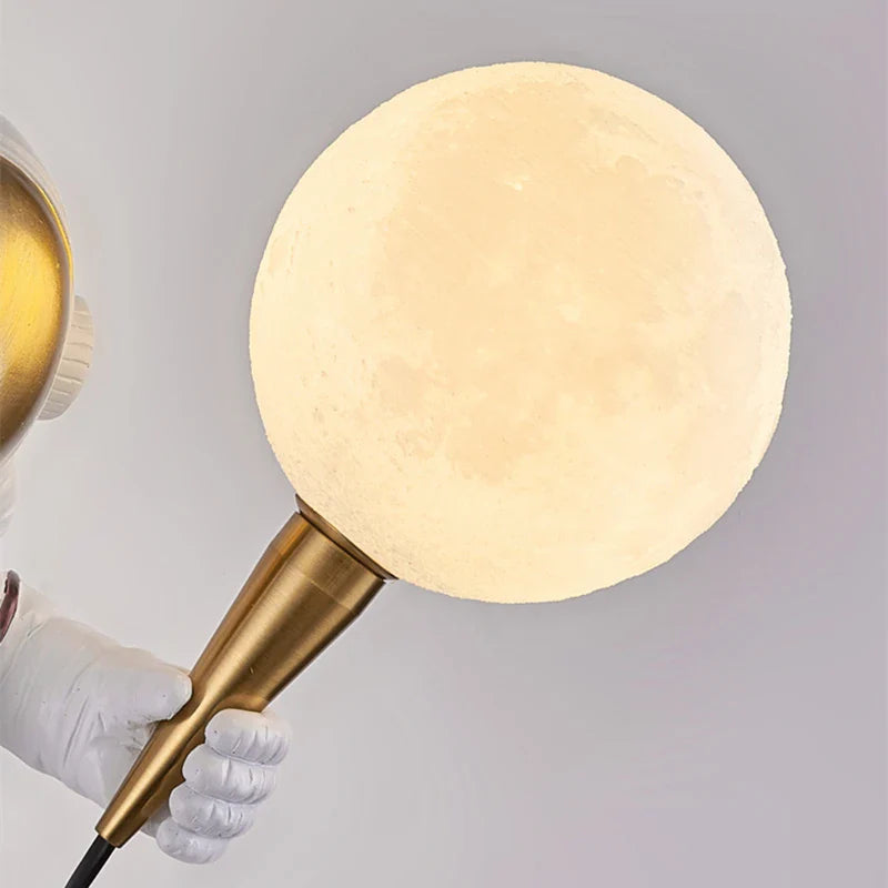 Applique murale LED astronaute et lune pour chambre d'enfant