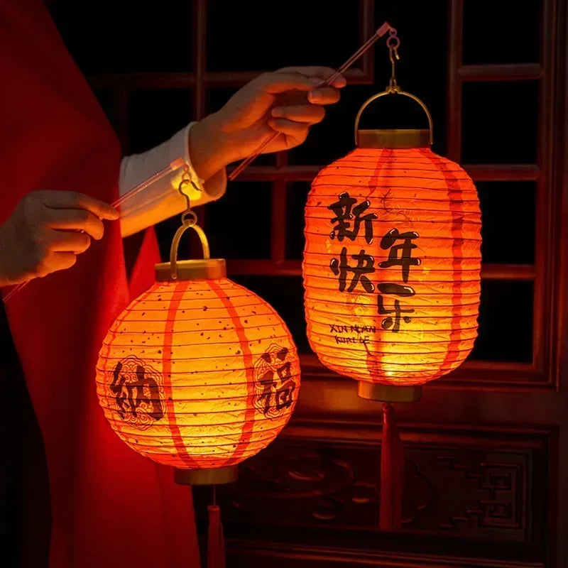 Lanterne chinoise suspension LED rouge