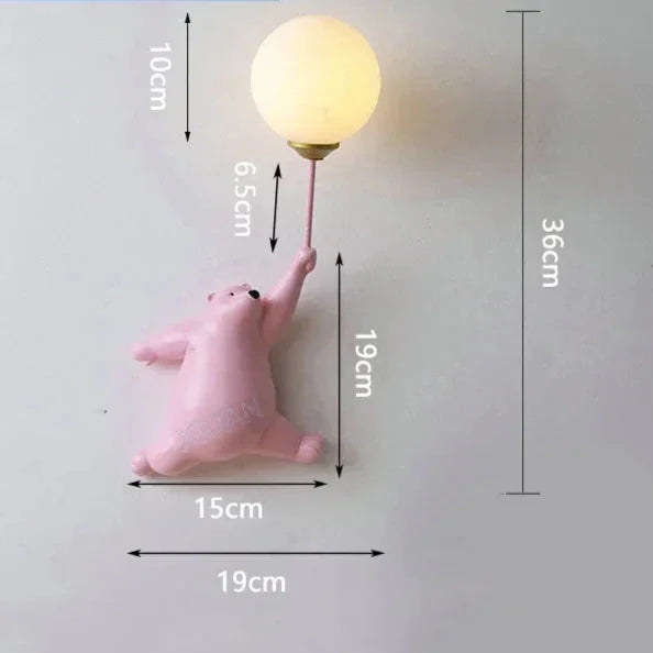 Applique murale LED ours minimaliste pour enfant
