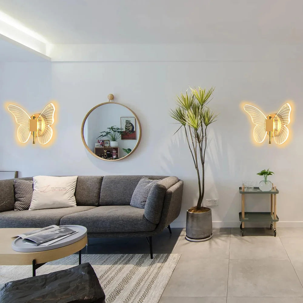 Applique murale LED papillon d'intérieur moderne