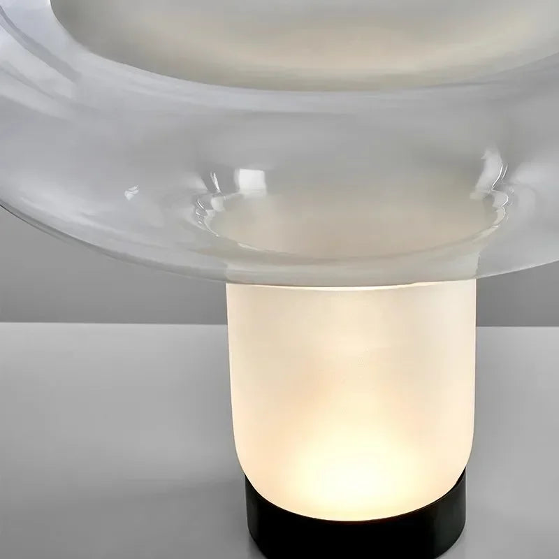 Lampe de chevet moderne et simple forme de champignon en verre