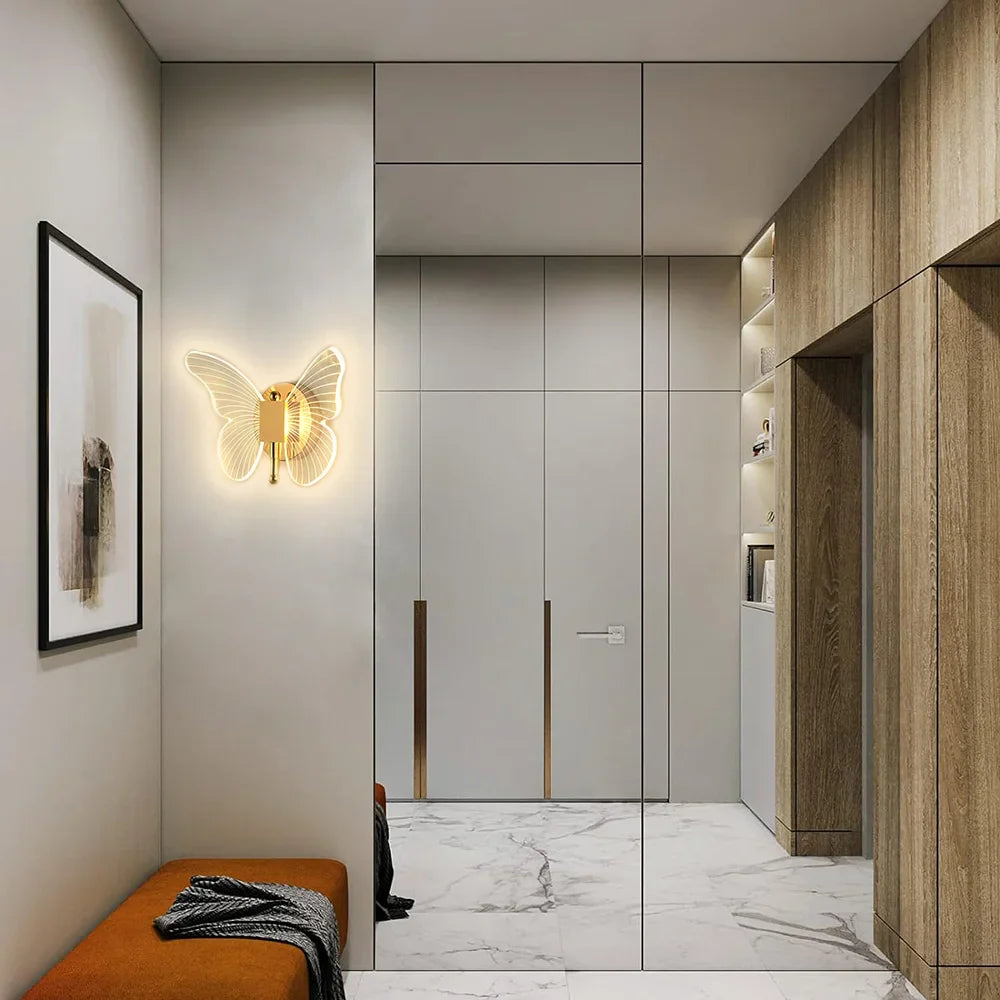 Applique murale LED papillon d'intérieur moderne
