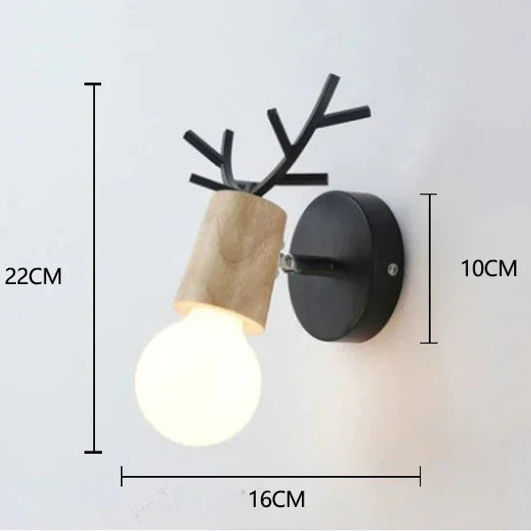 Applique murale en bois cerf style nordique moderne
