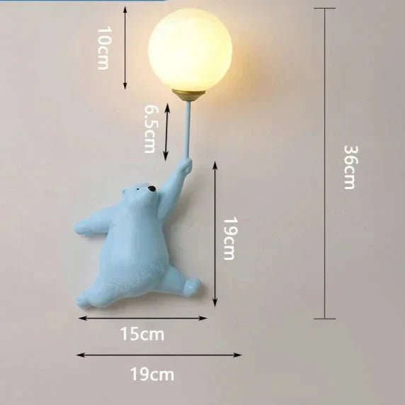 Applique murale LED ours minimaliste pour enfant