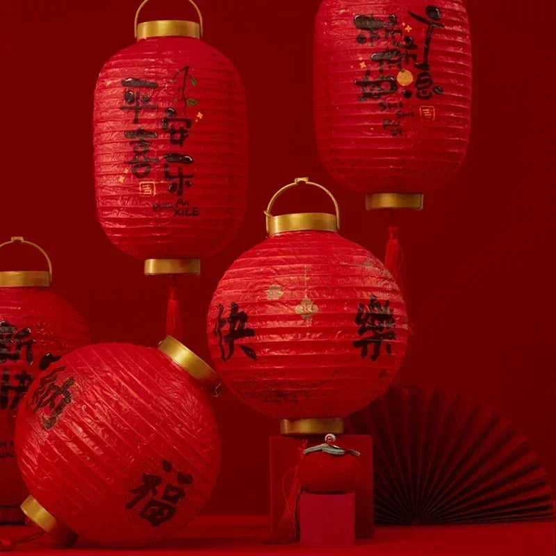 Lanterne chinoise suspension LED rouge