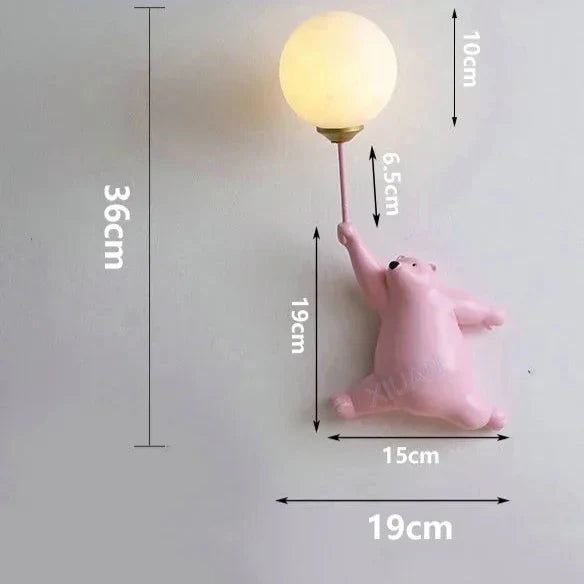 Applique murale LED ours minimaliste pour enfant