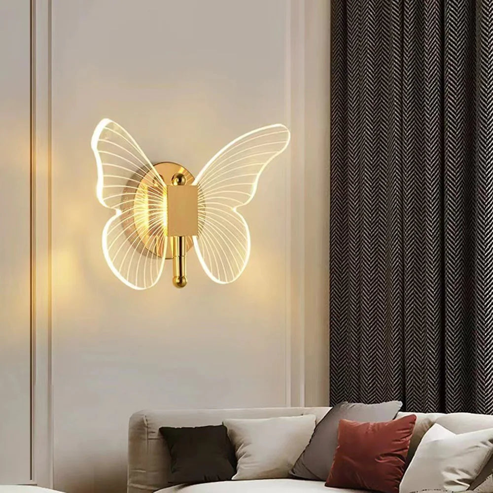 Applique murale LED papillon d'intérieur moderne
