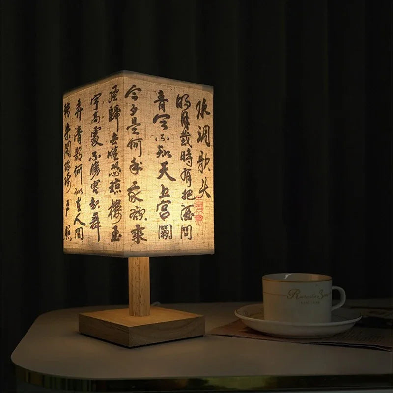 Lampe de table décorative à LED style chinois