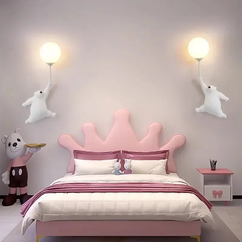 Applique murale LED ours minimaliste pour enfant