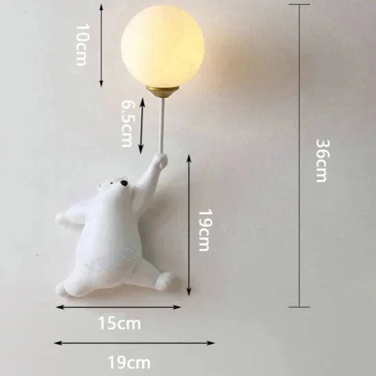 Applique murale LED ours minimaliste pour enfant