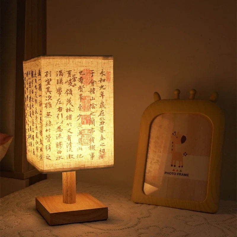 Lampe de table décorative à LED style chinois