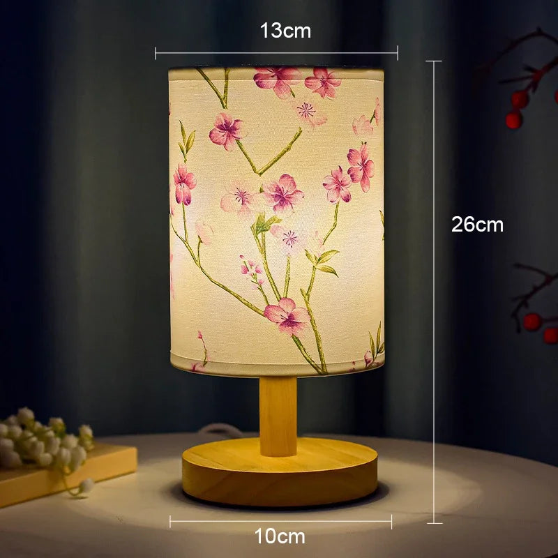 Lampe de table LED carrée décorative fleur de prunier