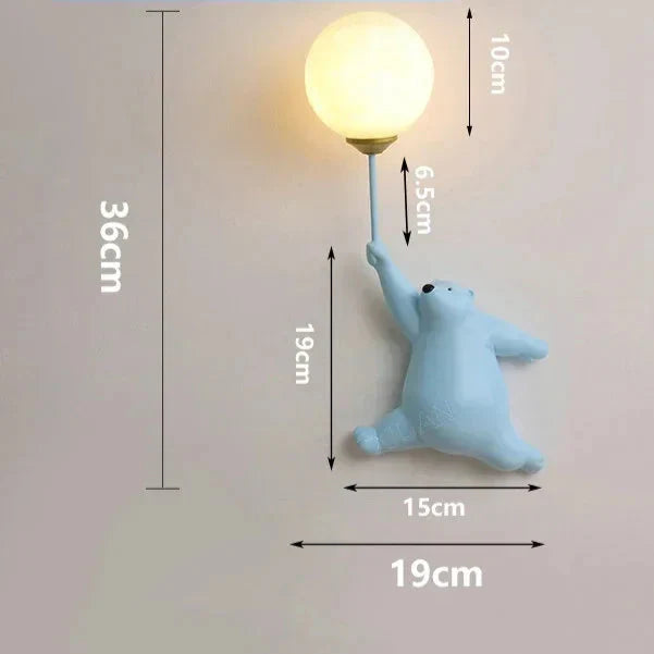 Applique murale LED ours minimaliste pour enfant