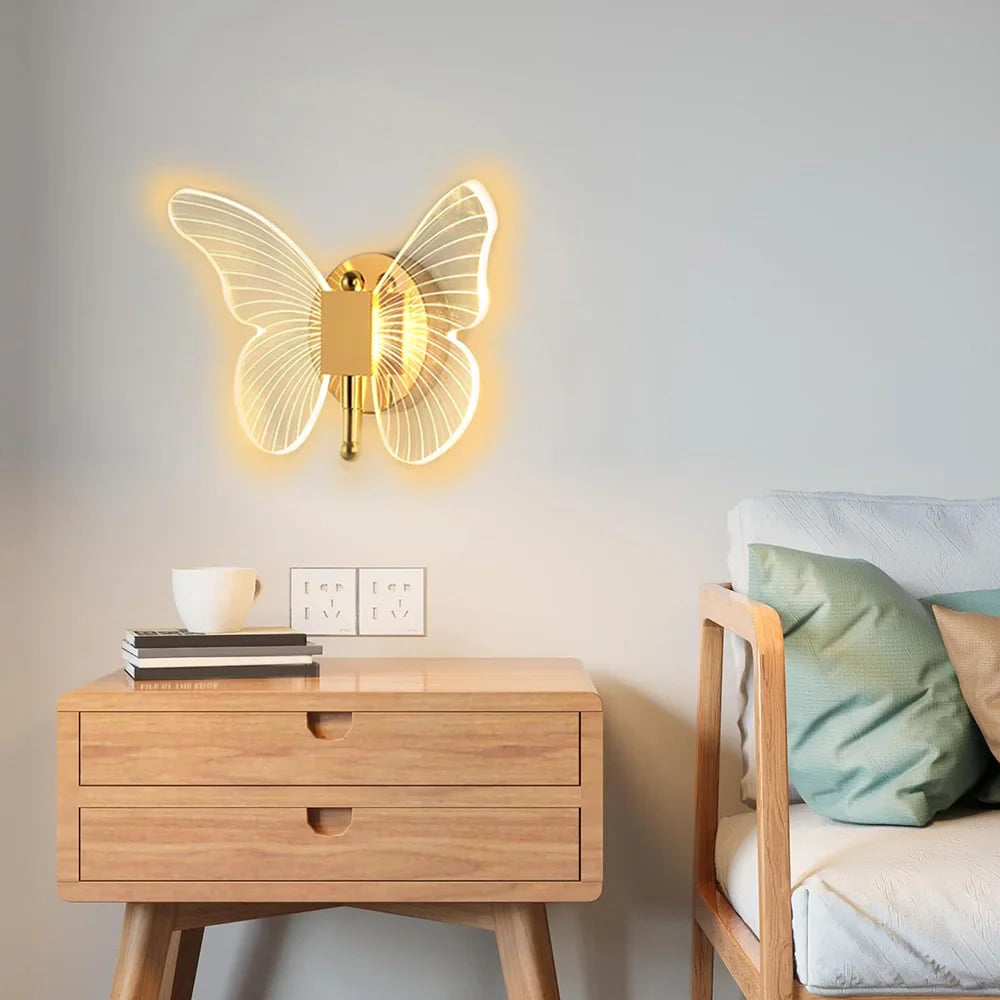 Applique murale LED papillon d'intérieur moderne
