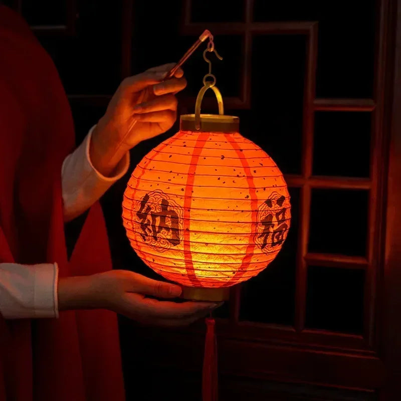 Lanterne chinoise suspension LED rouge