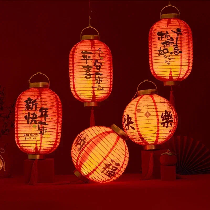 Lanterne chinoise suspension LED rouge