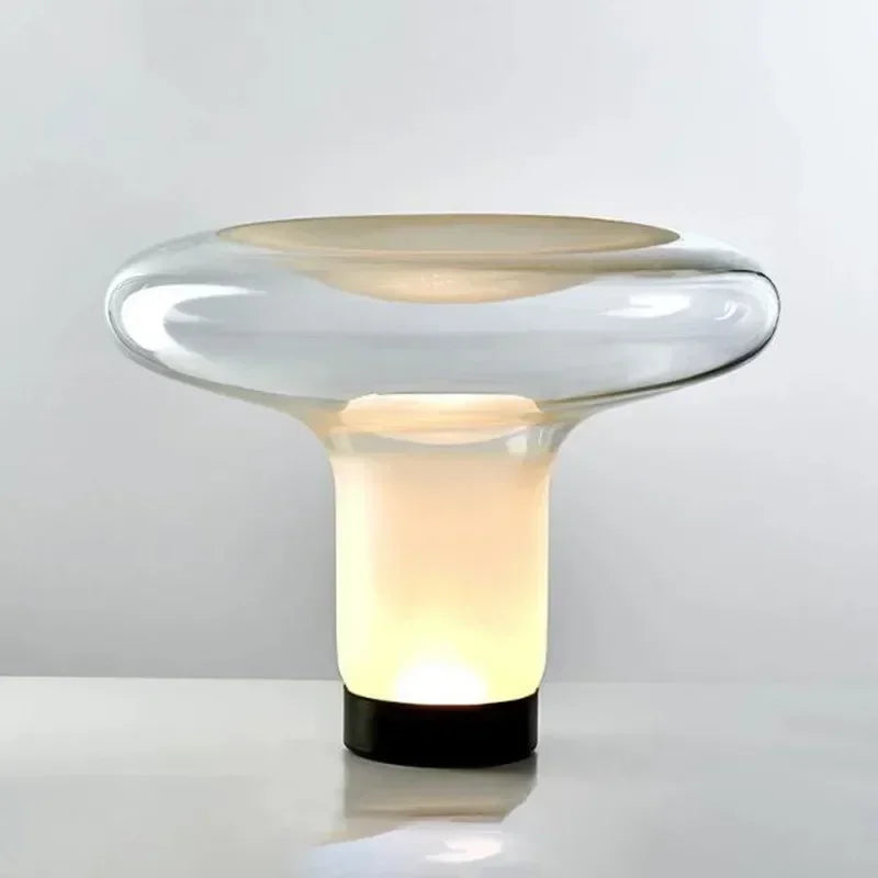 Lampe de chevet moderne et simple forme de champignon en verre