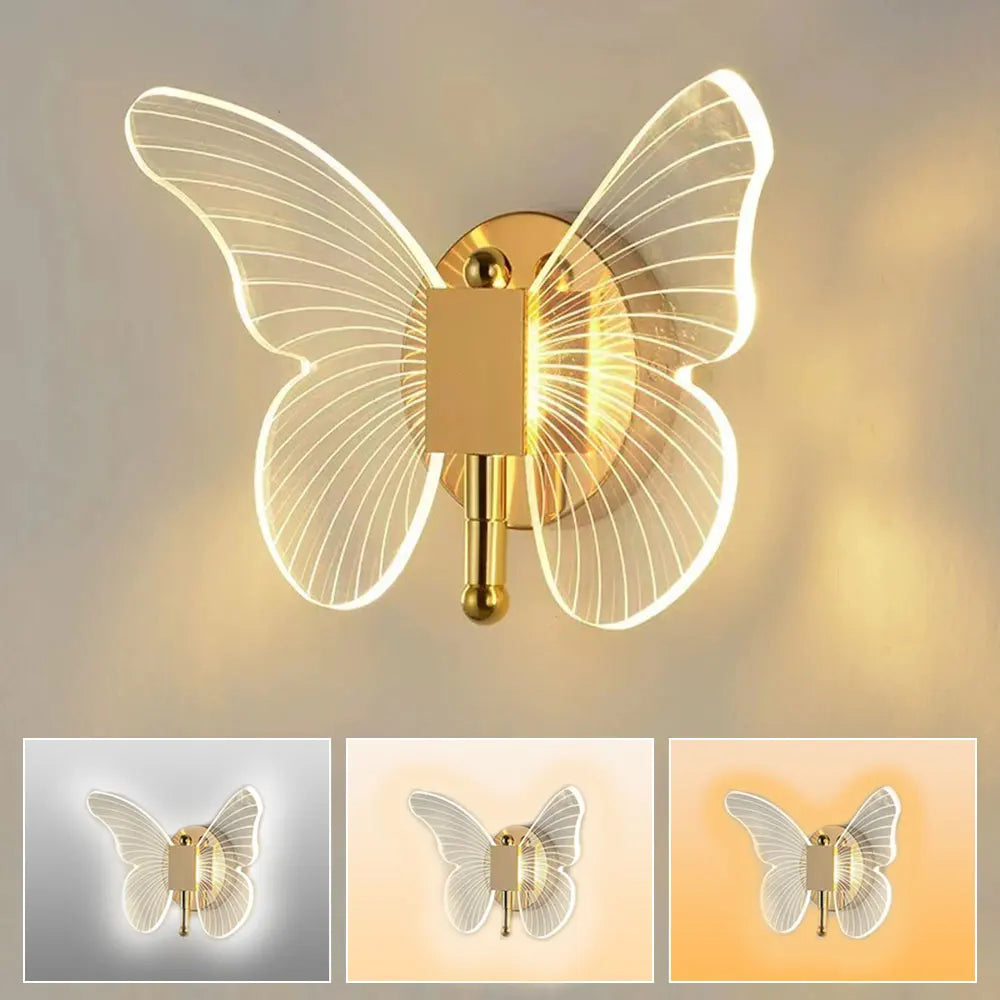 Applique murale LED papillon d'intérieur moderne