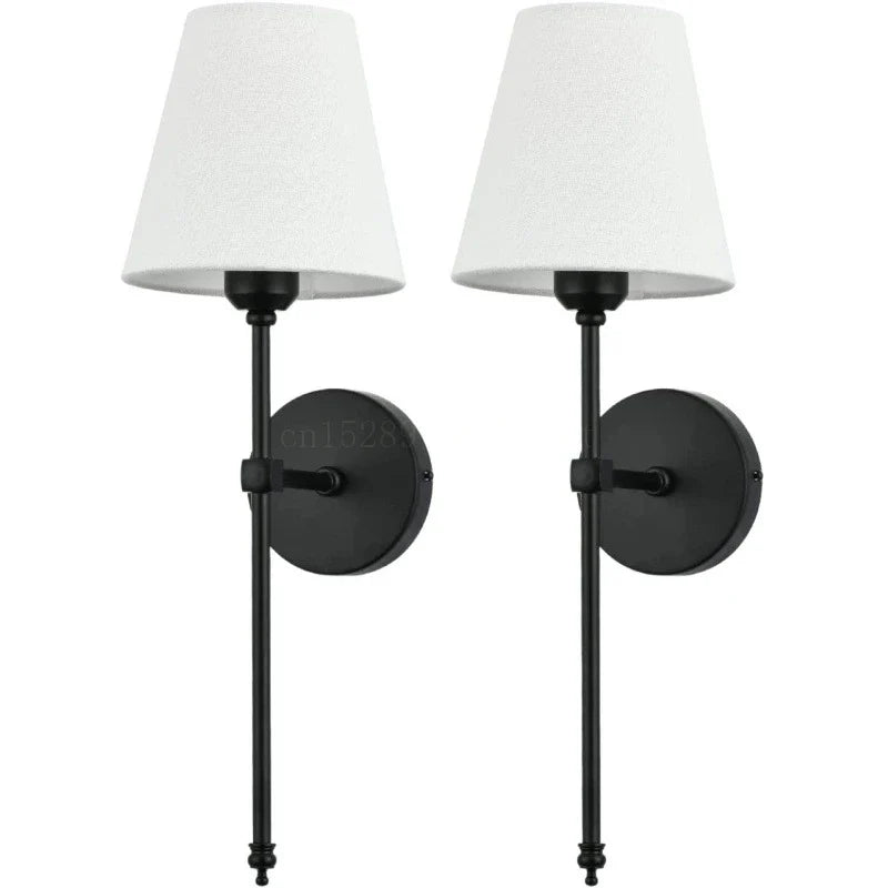Applique murale américaine moderne pour chambre Noir (2 têtes) Mon Luminaire™