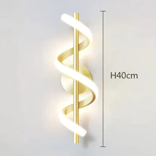 Applique murale chambre artistique en spirale Doré / Blanc froid Mon Luminaire™