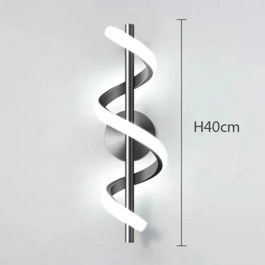 Applique murale chambre artistique en spirale Noir / Blanc chaud Mon Luminaire™