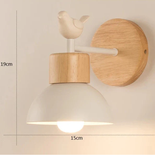 Applique murale chambre en bois avec oiseau Blanc / Blanc chaud (3000K) Mon Luminaire™