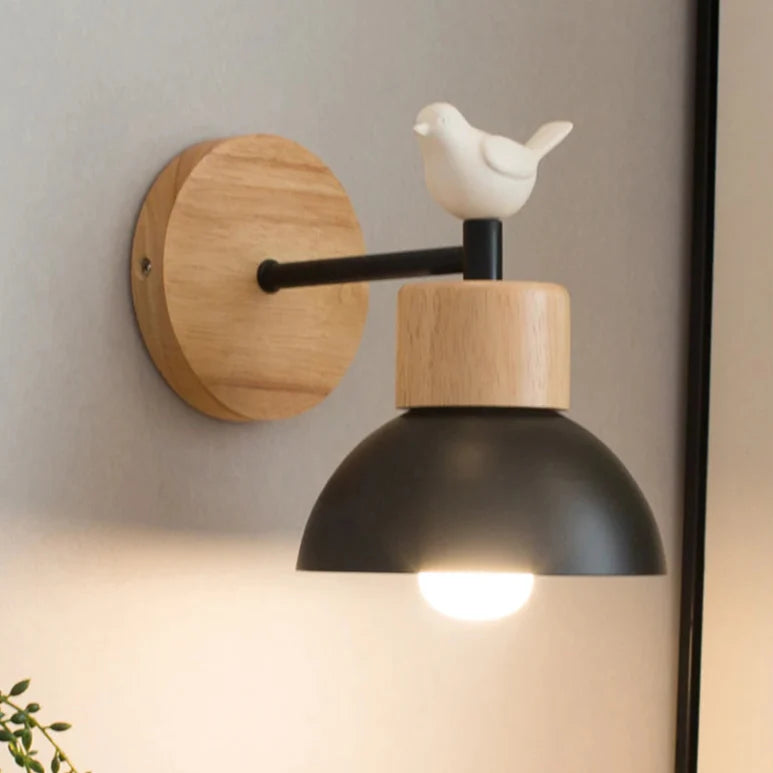 Applique murale chambre en bois avec oiseau Mon Luminaire™