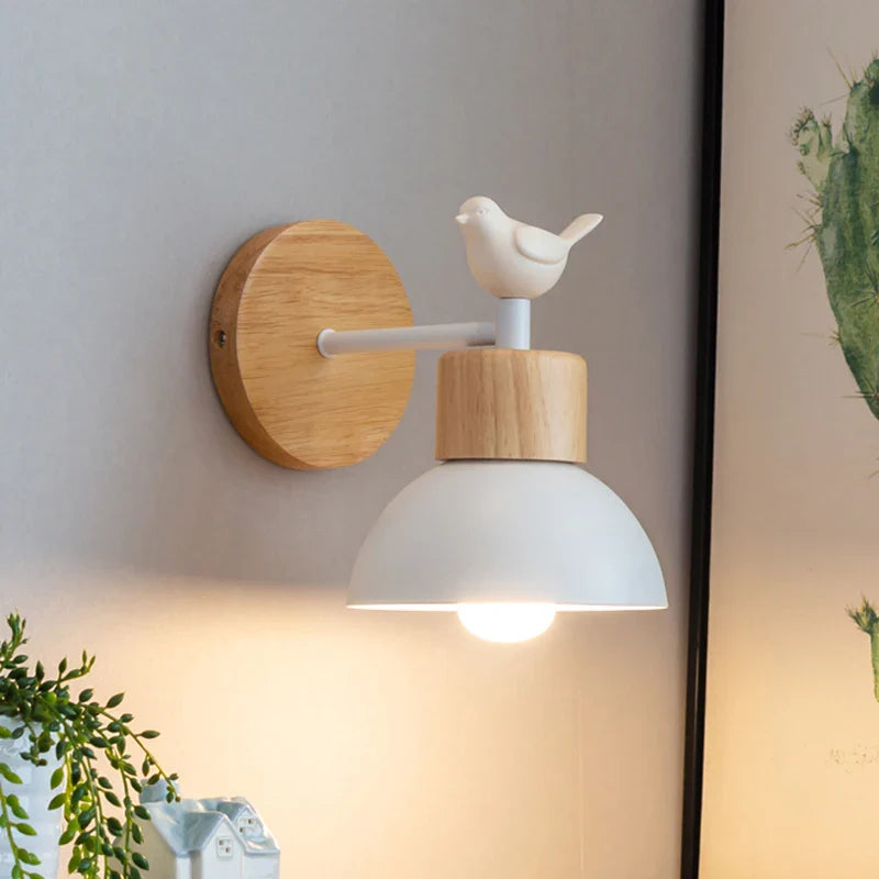 Applique murale chambre en bois avec oiseau Mon Luminaire™