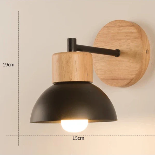 Applique murale chambre en bois Noir / Blanc chaud (3000K) Mon Luminaire™