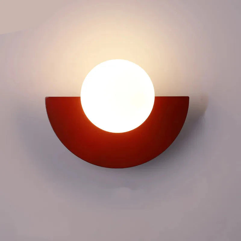 Applique murale demi-lune moderne Rouge / Blanc froid (5500–7000K) Mon Luminaire™