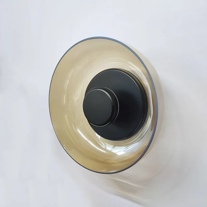 Applique murale en verre moderne forme circulaire Ambré / Noir Mon Luminaire™
