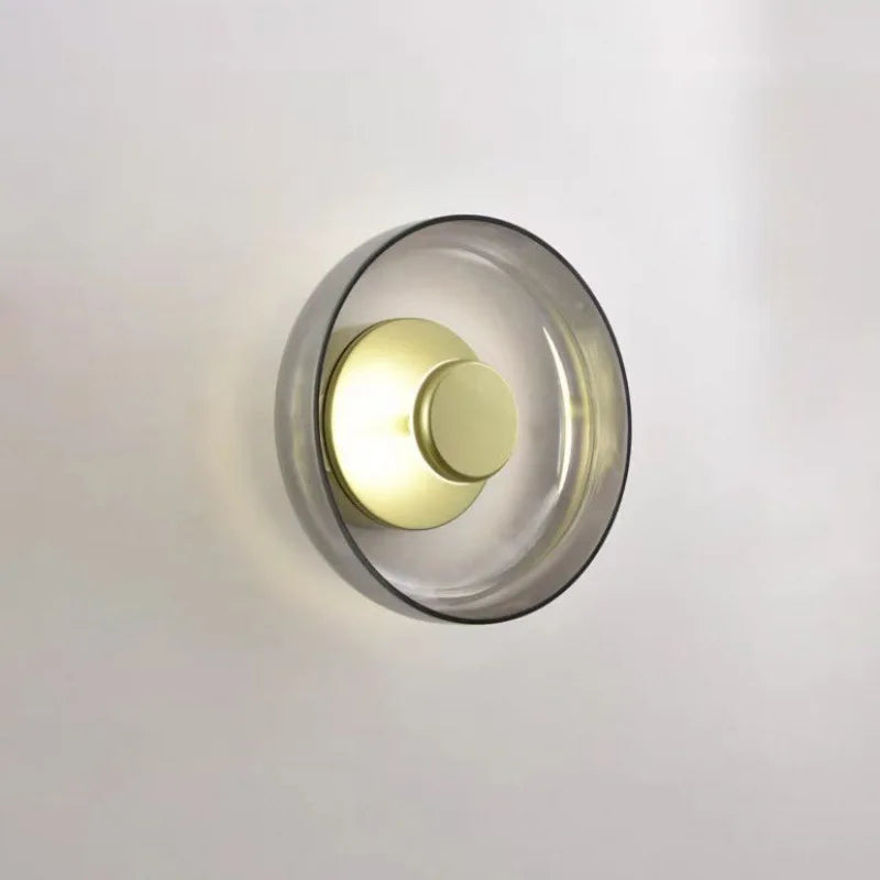 Applique murale en verre moderne forme circulaire Fumé gris / Doré Mon Luminaire™