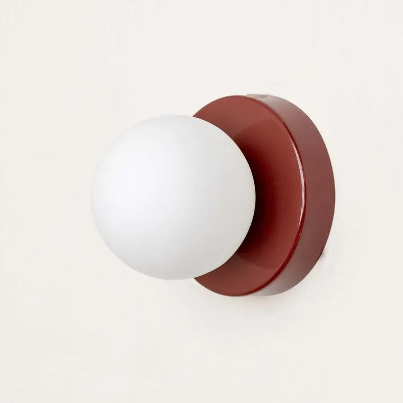 Applique murale minimaliste macaron Rouge / 10cm Mon Luminaire™
