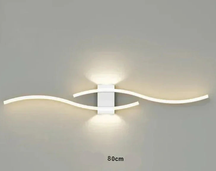 Applique murale moderne vague de chambre 80cm / Blanc Maison de la Lumière