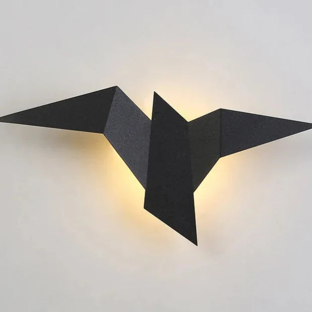 Applique murale nordique motif oiseau Noir / Blanc neutre (4000K) Maison de la Lumière