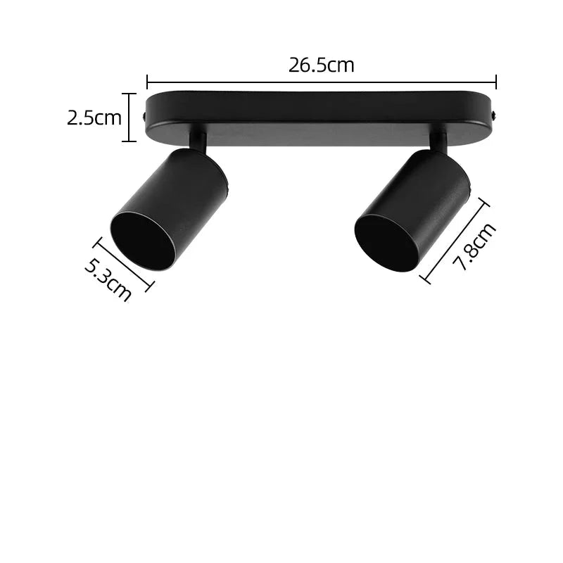Applique murale / plafonnier spot LED double noir Ampoule lumière chaude Mon Luminaire™