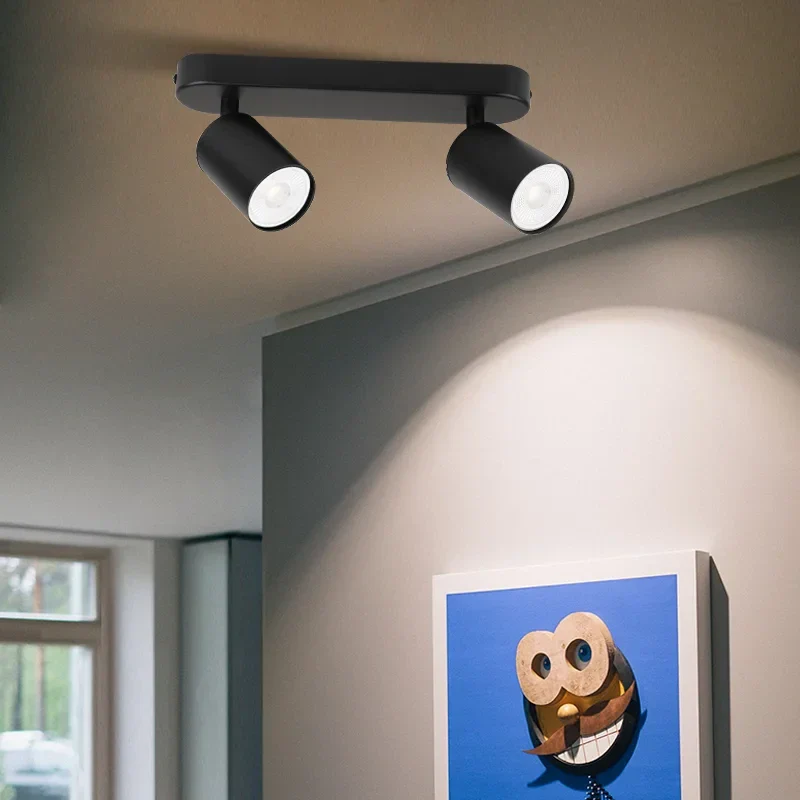 Applique murale / plafonnier spot LED double noir Mon Luminaire™