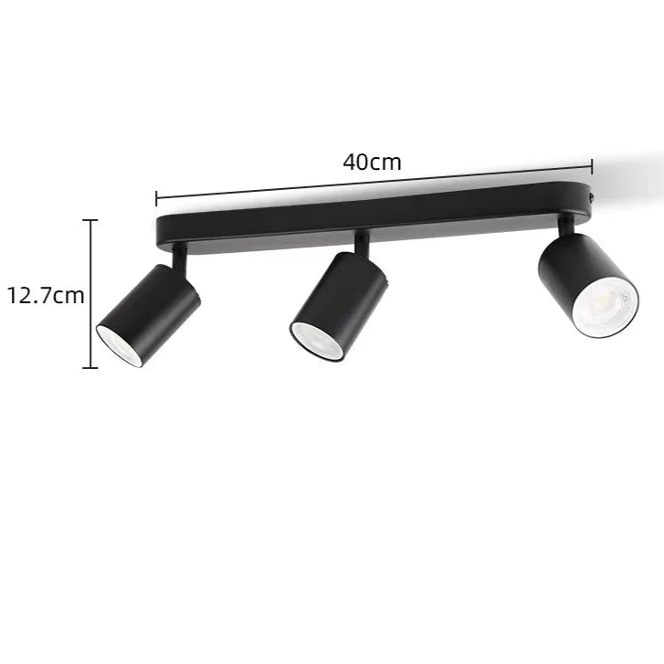 Applique murale / plafonnier spot LED triple noir Ampoule lumière blanche Mon Luminaire™