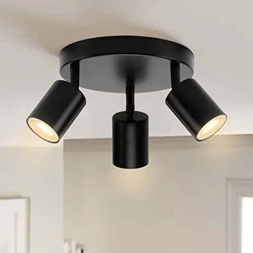 Applique murale / plafonnier spot LED triple rond noir Mon Luminaire™