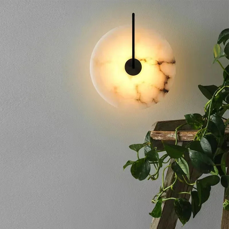 Applique murale vintage ronde en marbre Doré / 15cm / Chaud Mon Luminaire™