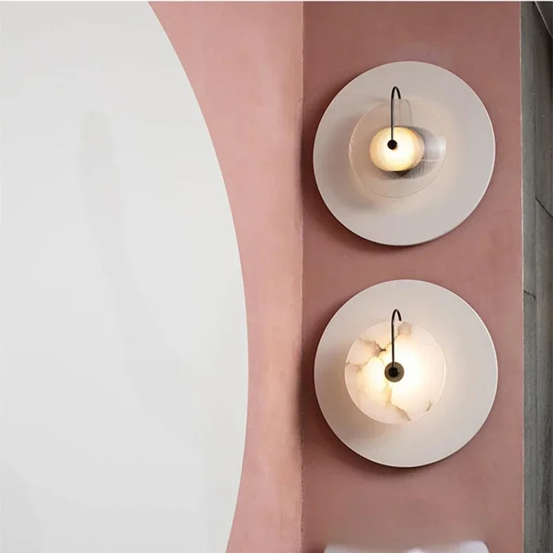 Applique murale vintage ronde en marbre Mon Luminaire™