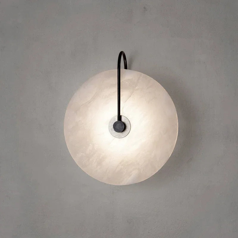 Applique murale vintage ronde en marbre Noir / 15cm / Chaud Mon Luminaire™